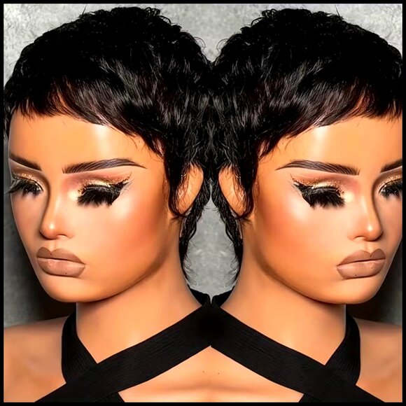 Human Hair Pixie Cut Wig Layered Glueless Design Chic Daily Wear